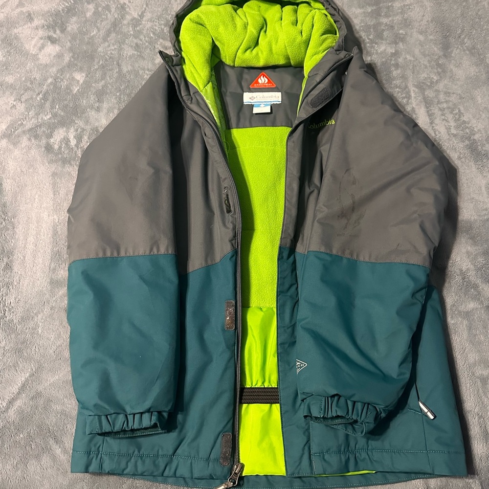 Columbia Green and Gray Jacket boys Medium